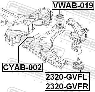 Silentblock de Suspensión FEBEST ref. VWAB-019