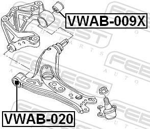 Silentblock de Suspensión FEBEST ref. VWAB-020