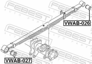 Braçadeira, mola de lâminas FEBEST ref. VWAB-027