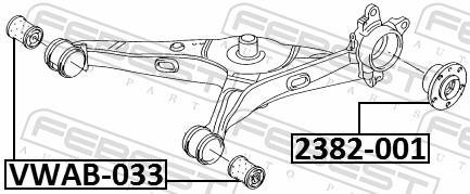 Silent bloc de suspension FEBEST VWAB-033