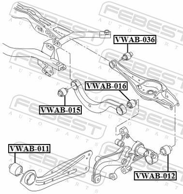 Suspensão, braço oscilante FEBEST ref. VWAB-036
