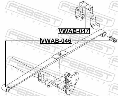 Braçadeira, mola de lâminas FEBEST ref. VWAB-046