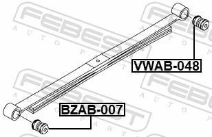 Coussinet de palier, ressort à lames FEBEST ref. VWAB-048