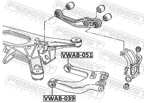 Silent bloc de suspension FEBEST ref. VWAB-051