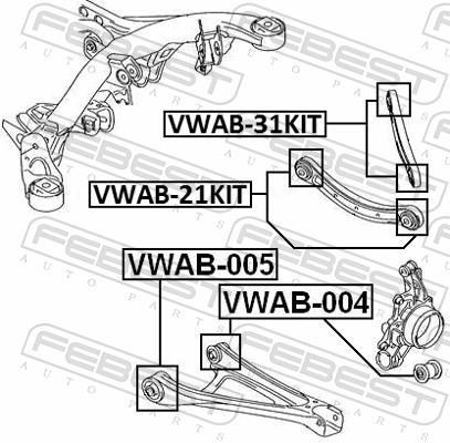Silent bloc de suspension FEBEST VWAB-31KIT