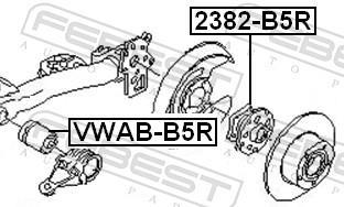 Suspension, corps de l'essieu FEBEST ref. VWAB-B5R