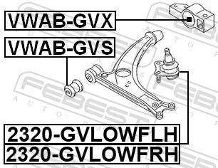 Suspensão, braço oscilante FEBEST ref. VWAB-GVX