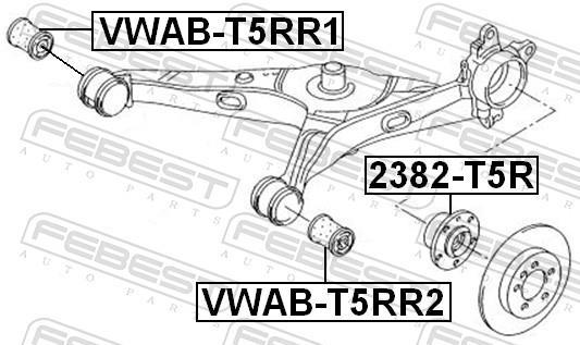Silentblock de Suspensión FEBEST ref. VWAB-T5RR1