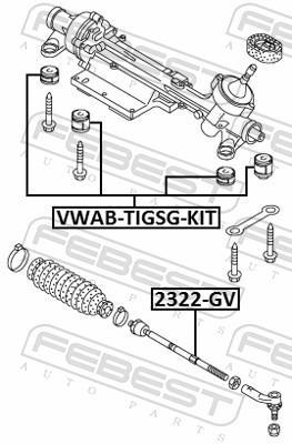 Suspension, crémaillère de direction FEBEST VWAB-TIGSG-KIT