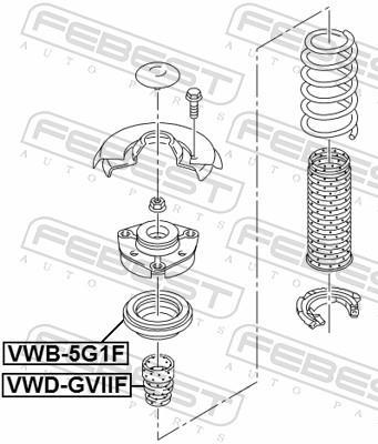 Rolamento copo de suspensão FEBEST ref. VWB-5G1F