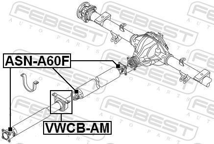Rolamento do veio de transmissão FEBEST ref. VWCB-AM