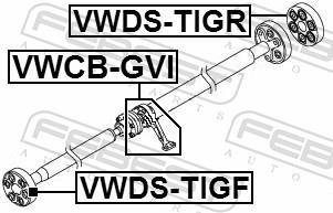 Rolamento do veio de transmissão FEBEST ref. VWCB-GVI