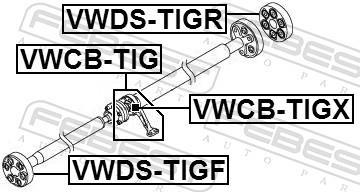 Rolamento do veio de transmissão FEBEST ref. VWCB-TIG