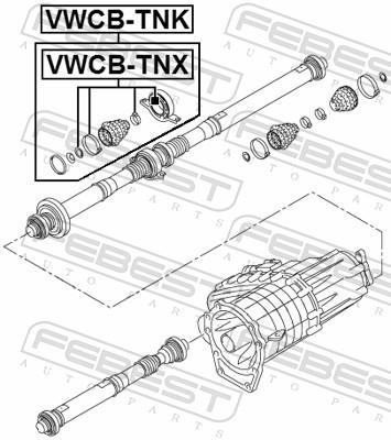 Rolamento do veio de transmissão FEBEST ref. VWCB-TNK