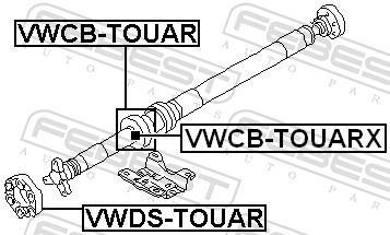 Palier, palier central d'arbre de transmission FEBEST ref. VWCB-TOUARX