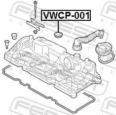 Junta anular, inyector FEBEST ref. VWCP-001
