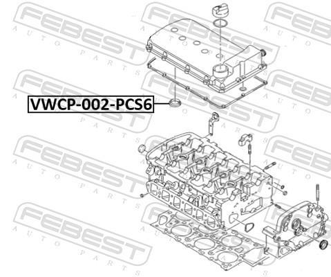 Junta de vela de ignição FEBEST ref. VWCP-002-PCS6