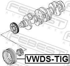Poulie damper (Poulie de vilebrequin) FEBEST ref. VWDS-TIG