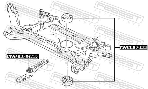 Suporte do motor FEBEST ref. VWM-B8LOWR