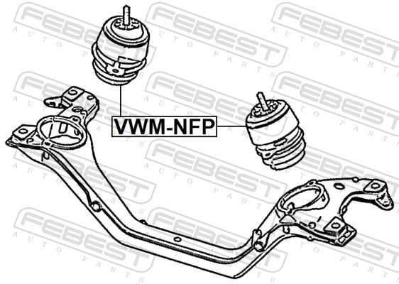 Support moteur (Silent bloc moteur) FEBEST VWM-NFP