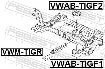 Support moteur (Silent bloc moteur) FEBEST ref. VWM-TIGR
