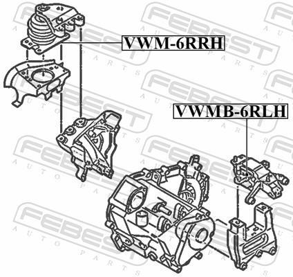 Suporte do motor FEBEST ref. VWMB-6RLH
