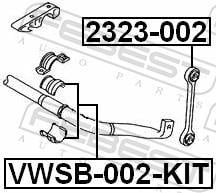 Rolamento de barra estabilizadora FEBEST ref. VWSB-002-KIT