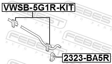 Suspension, stabilisateur FEBEST ref. VWSB-5G1R-KIT