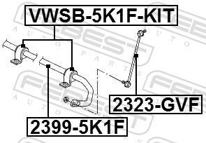 Suspension, stabilisateur FEBEST ref. VWSB-5K1F-KIT