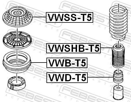 Fuelle de amortiguador FEBEST ref. VWSHB-T5