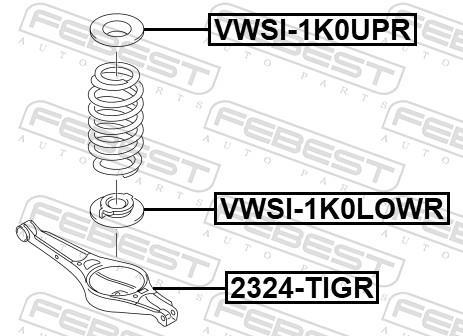 Patin de ressort (Support ressort) FEBEST ref. VWSI-1K0UPR