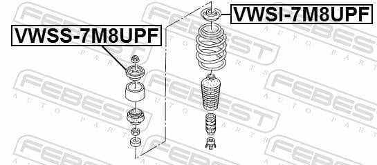 Patin de ressort (Support ressort) FEBEST ref. VWSI-7M8UPF