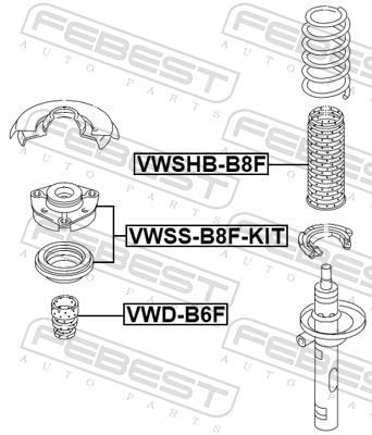 Suporte suspensão FEBEST ref. VWSS-B8F-KIT