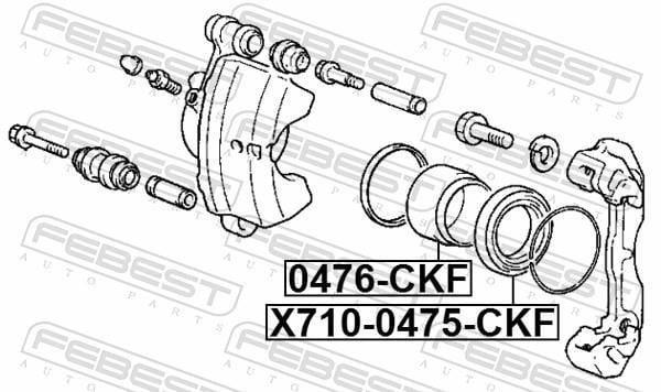 Cache poussière, piston d'étrier de frein FEBEST ref. X710-0475-CKF