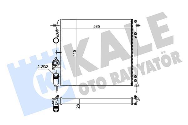 Radiateur moteur (Radiateur de refroidissement) KALE ref. 127800