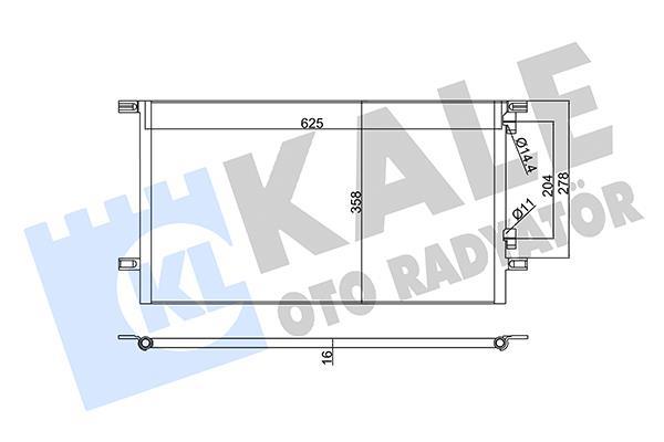 Condenseur, climatisation (Radiateur de climatisation) KALE ref. 342825