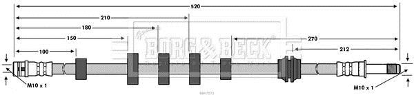Flexible de frein (Durite de frein) BORG & BECK ref. BBH7572