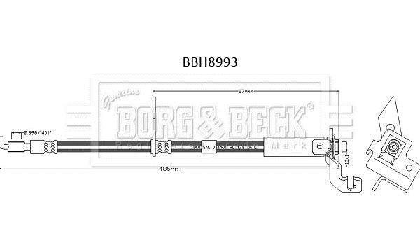 Latiguillo de freno BORG & BECK ref. BBH8993
