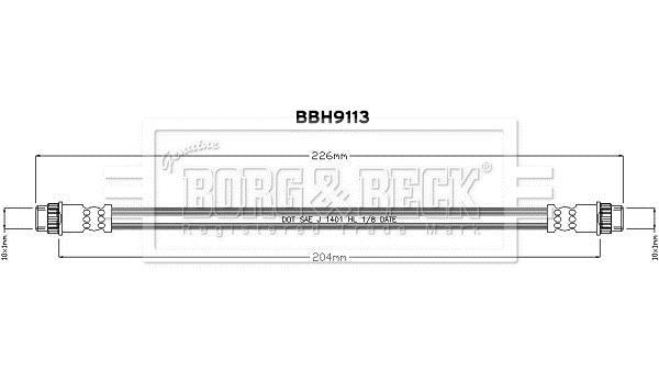 Flexible de frein (Durite de frein) BORG & BECK ref. BBH9113