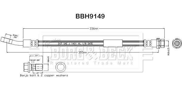 Flexível de travão BORG & BECK BBH9149