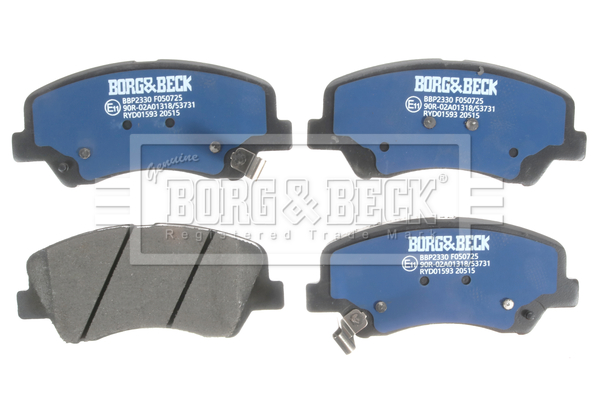 Jeu de 4 plaquettes de frein BORG & BECK ref. BBP2330