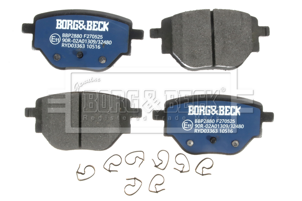 Jeu de 4 plaquettes de frein BORG & BECK ref. BBP2880