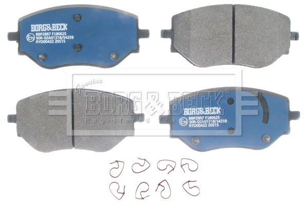 Jeu de 4 plaquettes de frein BORG & BECK ref. BBP2887