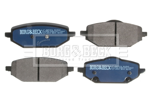 Jeu de 4 plaquettes de frein BORG & BECK BBP3016
