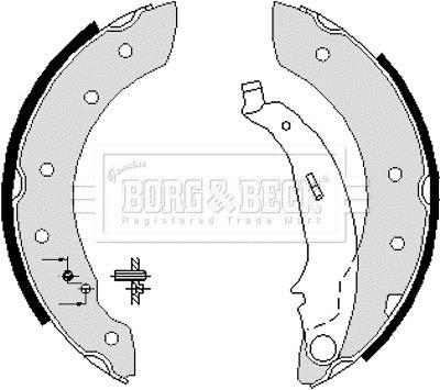 Jeu de 4 mâchoires de frein (Garniture de frein à tambour) BORG & BECK BBS6233