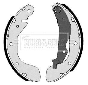 Jeu de 4 mâchoires de frein (Garniture de frein à tambour) BORG & BECK BBS6349