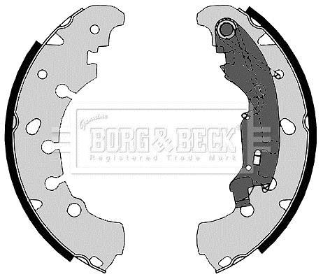 Jeu de 4 mâchoires de frein (Garniture de frein à tambour) BORG & BECK BBS6364