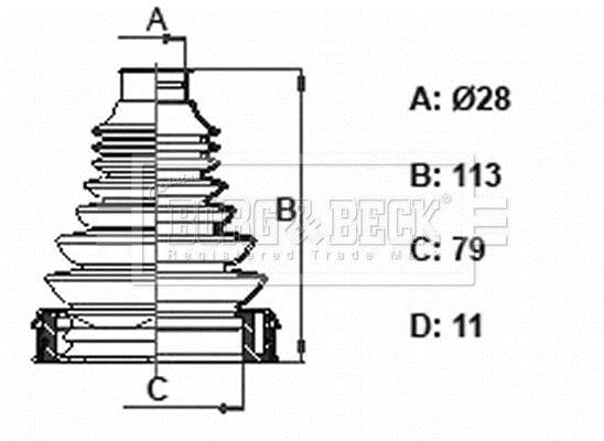 Articulação, veio de transmissão BORG & BECK ref. BCB6407
