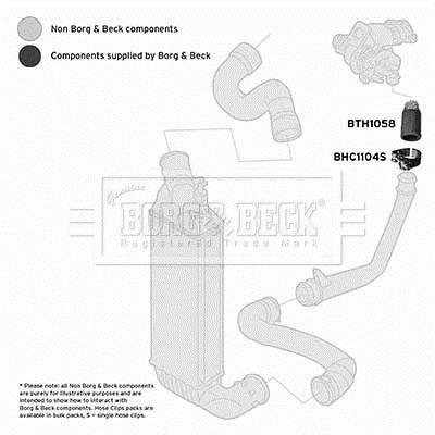 Durite de turbocompresseur (Durite de turbo) BORG & BECK ref. BTH1058