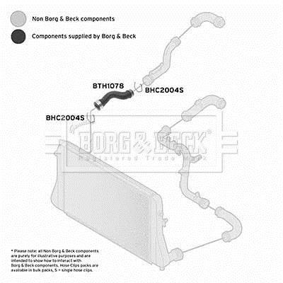 Durite de turbocompresseur (Durite de turbo) BORG & BECK ref. BTH1078